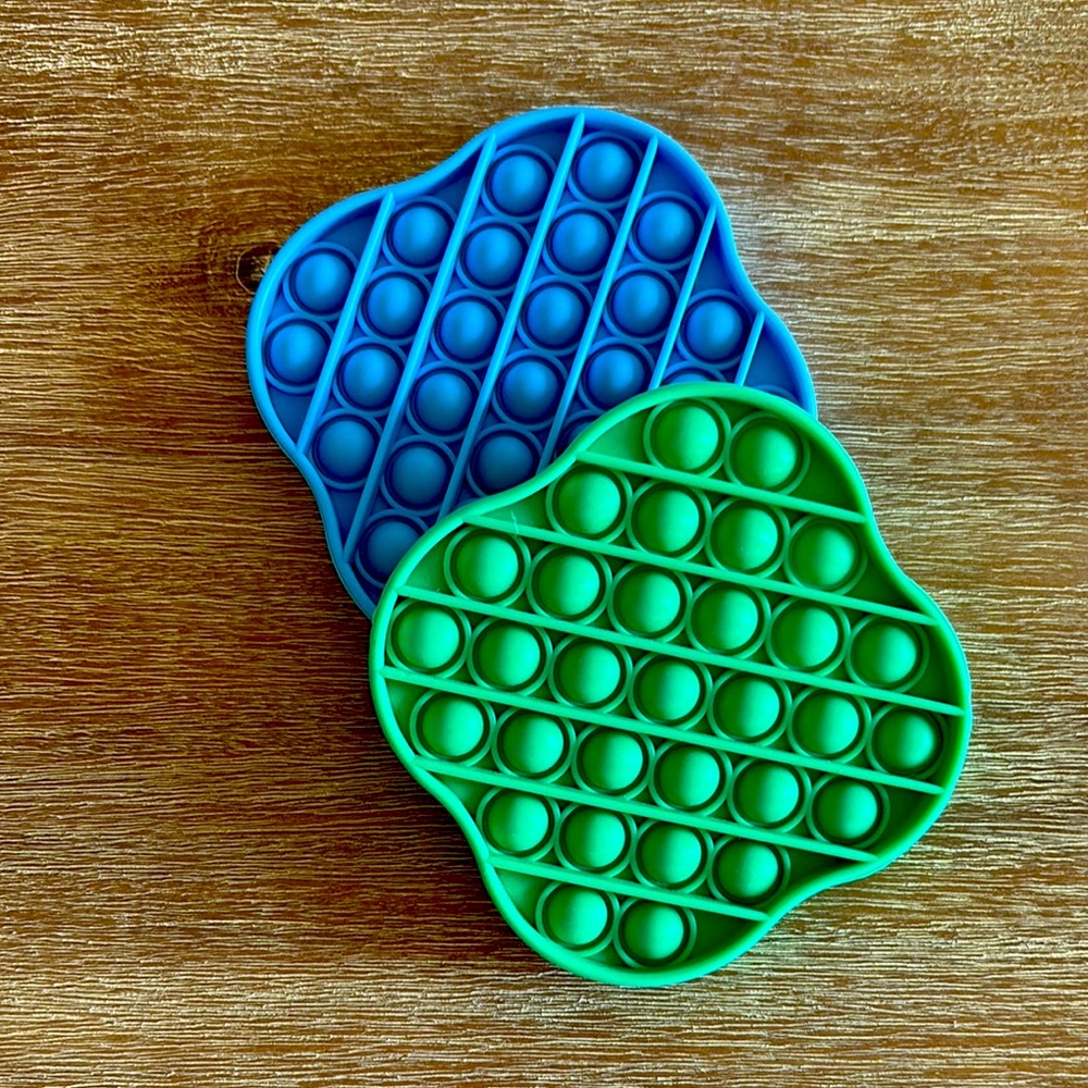 Set of 2- Blue and Green Pop It Fidget Toy